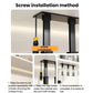 Black under-cabinet cup rack installed with screws, showing holder arms