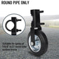 Caster wheel for round pipe frame with black U-bolt bracket and rubber wheel