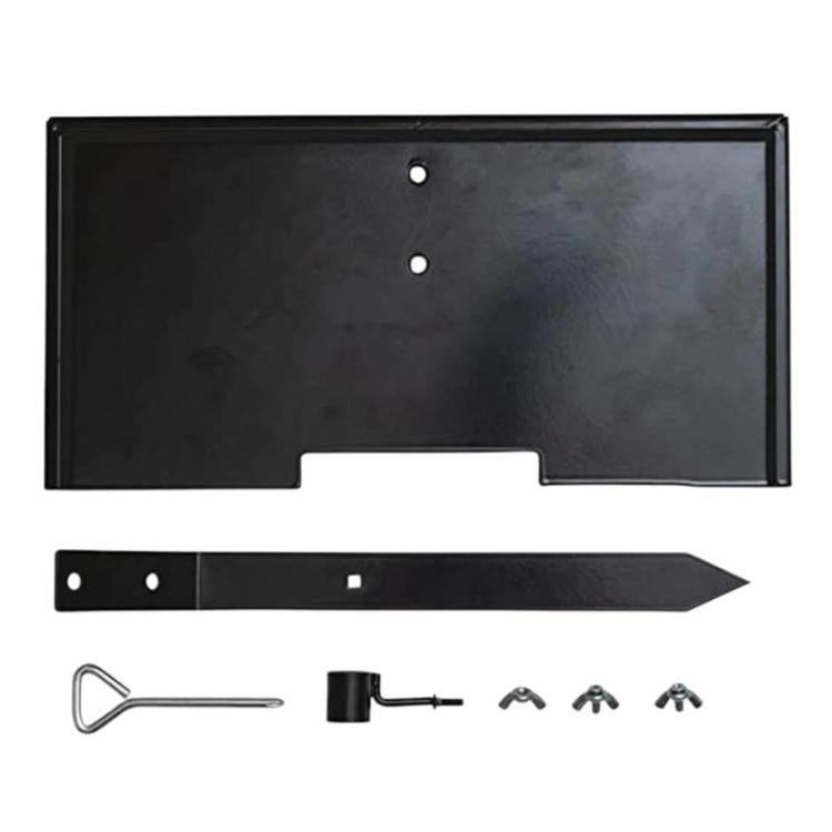 Black iron nameplate stake parts set with mounting hardware and tools