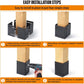 Black metal post protector brackets fitted around a wooden post
