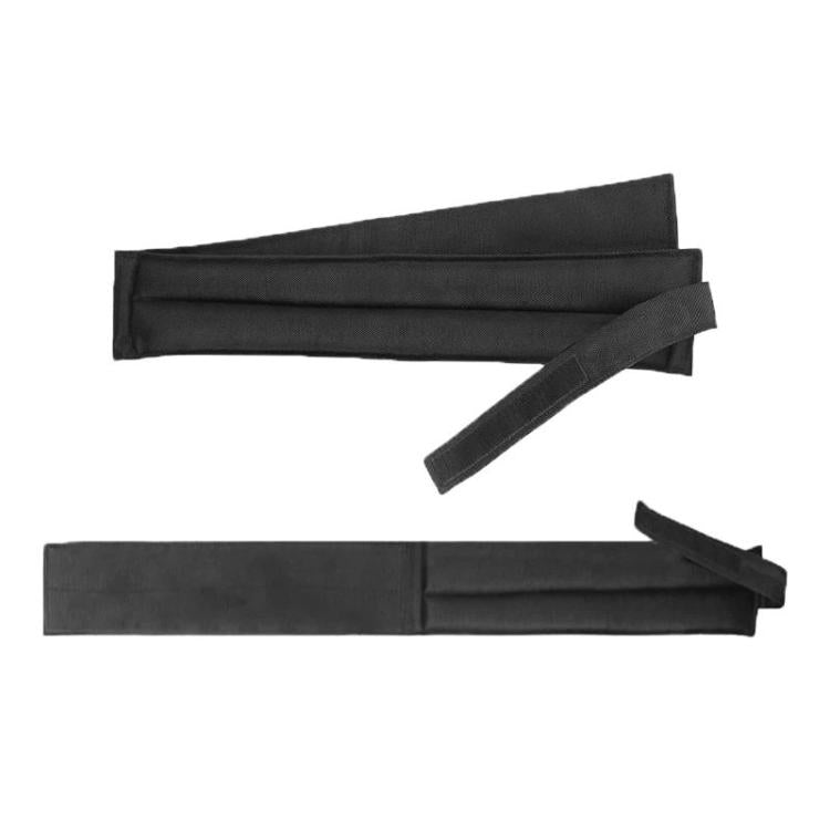 Adjustable leg binding strap set, black fabric straps with long end tabs