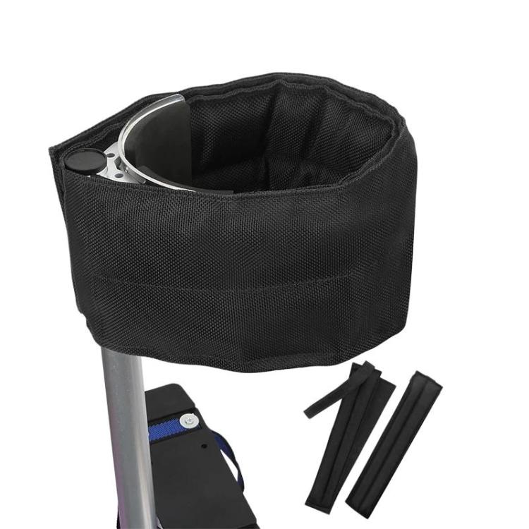 Adjustable stilt leg binding belt, black fabric cuff with two matching strap pieces