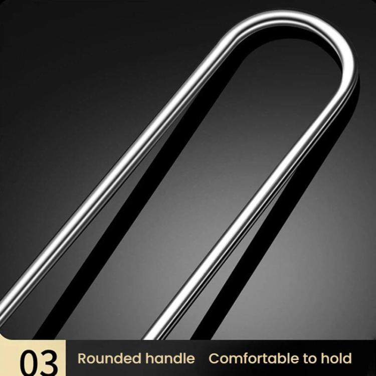 Stainless steel corer handles with smooth rounded design for comfortable grip