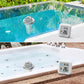 Wireless pool thermometer float with LCD and indoor receiver displaying temperature and humidity