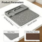 Gray silicone espresso tamper mat with leaf texture, raised grooves and cup recess