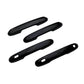 Set of 4 black car door handle protective covers with oval window and cutouts