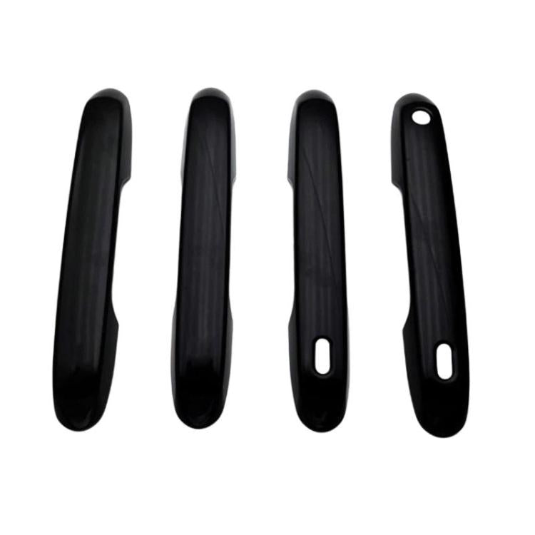 Set of 4 black car door handle covers with recessed handle openings