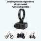 Black Bluetooth riding remote clamp with circular ring and two main control pads