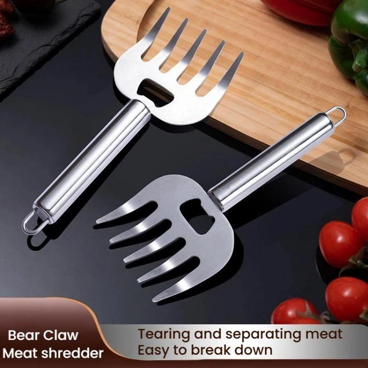 All-steel bear claw meat shredder tools with matching claw heads and metal handles