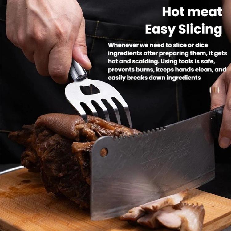 All-steel bear claw meat shredder with hand guard for slicing hot meat