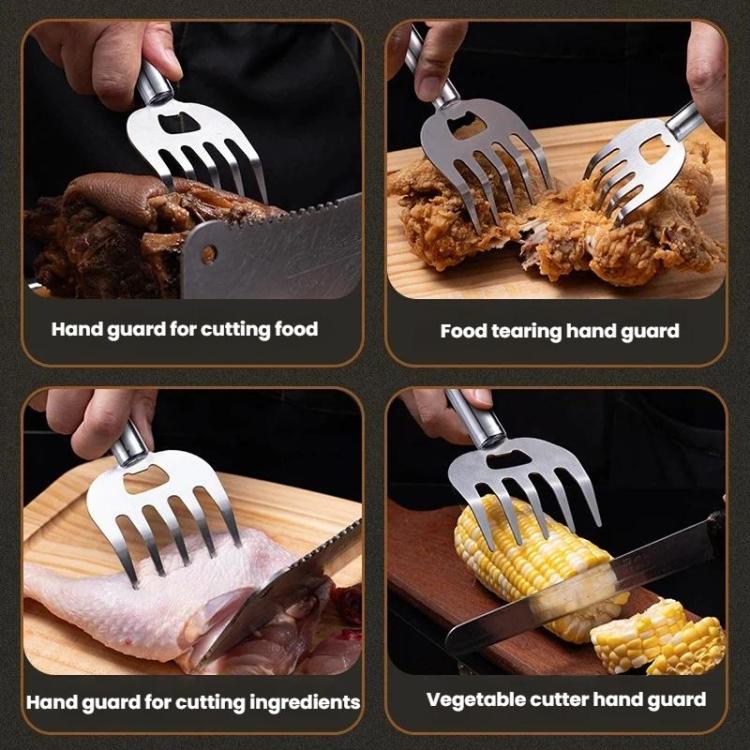 All-steel bear claw hand guard set for cutting and tearing meat, fish, and vegetables