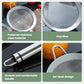 Stainless steel mesh strainer spoon with smooth handle and hanging ear hook