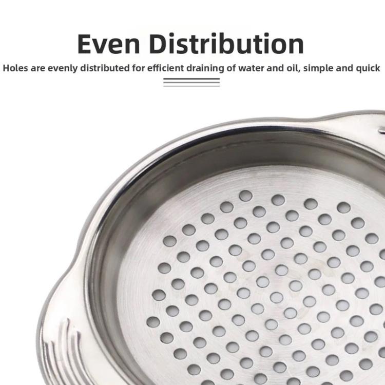 Stainless steel can strainer with evenly distributed perforation holes for draining