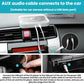 AUX audio cable connection for car stereo with white external CD player