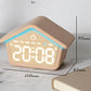 Blue digital alarm clock desktop with LED night light, large glowing time display