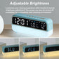 Teal digital alarm clock with LED time display and adjustable brightness night light
