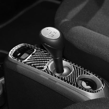 Type C gearshift sticker set in black carbon-fiber pattern for center console trim