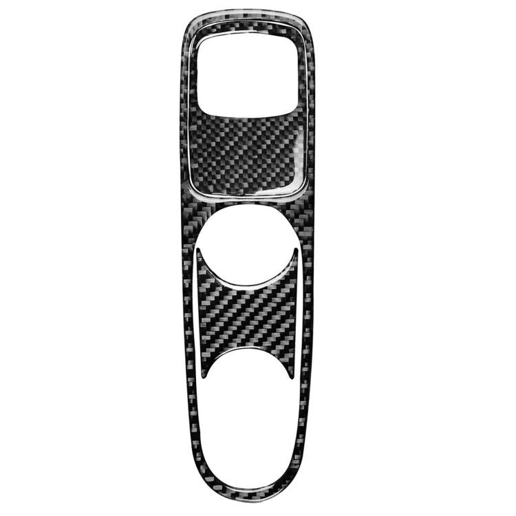Black carbon-fiber style Type C gearshift trim sticker set with three cutouts