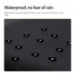 Black water-resistant laptop briefcase with smooth fabric and round rivet details