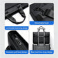 Black laptop briefcase with detachable hook, padded handle straps, and reinforced pull