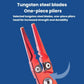 Red one-piece fishing pliers with serrated jaws and metal cutting area