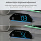 Black digital alarm clock with blue LED time display and glowing blue edge light
