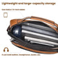 Tan PU crossbody bag open view showing main compartment with zipper closure