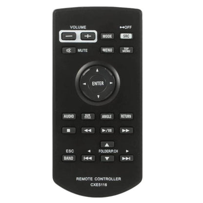 Black car audio DVD remote controller with button keypad and directional pad