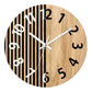 Wooden Round Analog-Digital Wall Clock 3D Decorative Home Wall Clock, 30cm, 34cm
