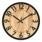 Wooden Round Analog-Digital Wall Clock 3D Decorative Home Wall Clock, 30cm, 34cm