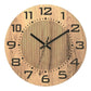 Wooden Round Analog-Digital Wall Clock 3D Decorative Home Wall Clock, 30cm, 34cm