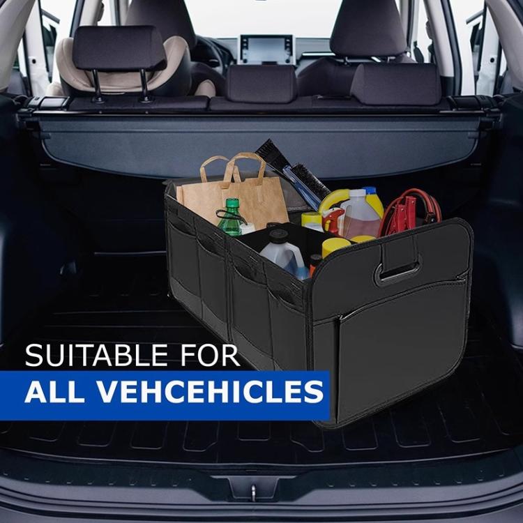 Foldable Oxford cloth storage box with handle, open organizer for car trunk