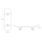 Finger skateboard diagram with light blue wheels and bracket, size dimensions shown