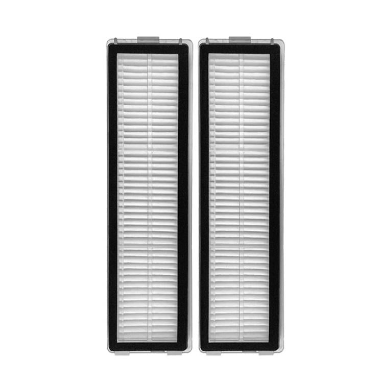 Rectangular HEPA replacement filter, 2-pack, white pleated media in black frame