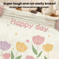 Close-up of thickened double-layer white trash bag with floral print
