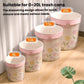 Assorted floral-pattern trash bag roll sizes with drawstring tops