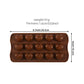 Brown silicone heart chocolate mold tray with two rows of heart-shaped cavities