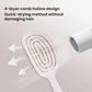 White hair massage comb with oval hollow pad and raised pin channels