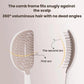 White hair massage comb with curved pin layout for full scalp coverage
