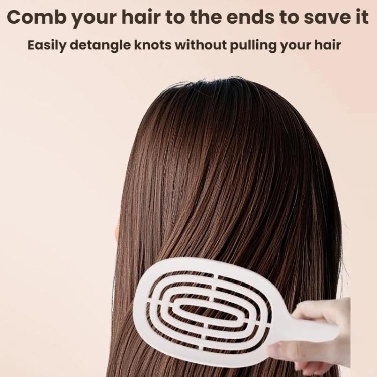White hair massage comb detangling straight hair, oval pin pad