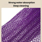 Close-up of purple exfoliating mesh bath towel surface