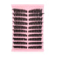Curled black lash clusters on segmented bands, displayed in a pink case
