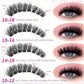 Cat-eye style lash clusters on curved bands, with eye closeup views