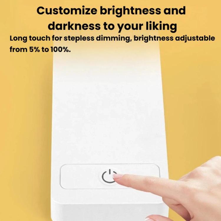 White touch-control desk lamp with dimming control dial on base