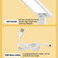 Rechargeable folding desk lamp with USB charging cable and extension cord