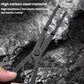 Black fishing pliers with spring and jaws, high-carbon steel construction