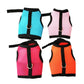 Vest-style pet harnesses with leashes: teal, pink, red, orange with black accents