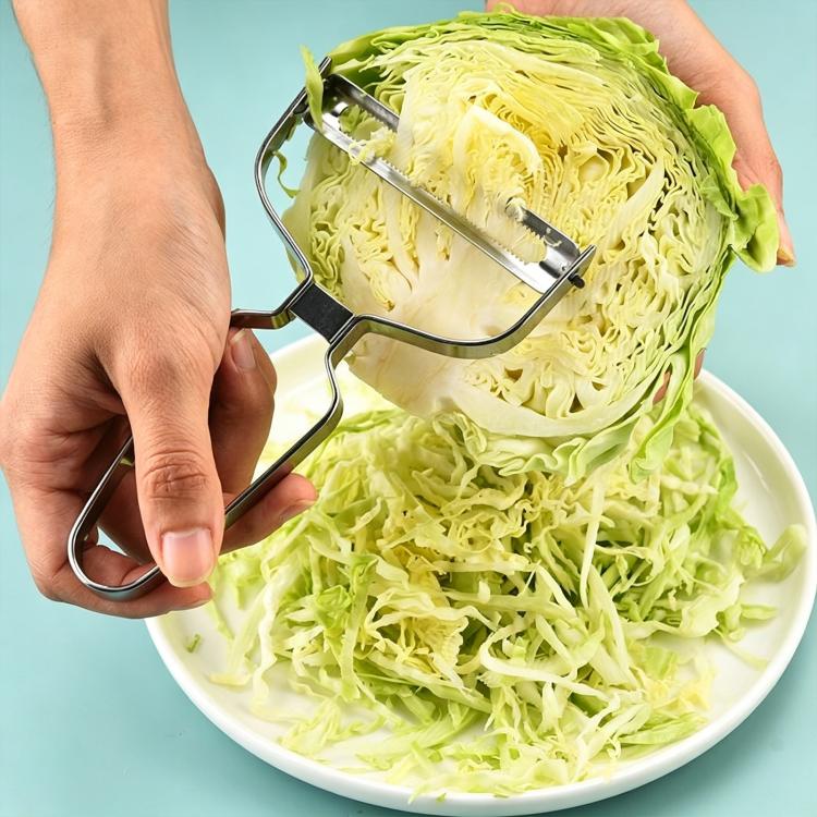 LsCook stainless steel vegetable peeler with double-edge blade, curved handle