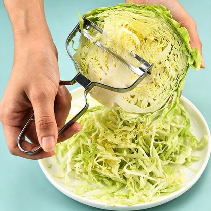LsCook stainless steel vegetable peeler with double-edge blade, curved handle