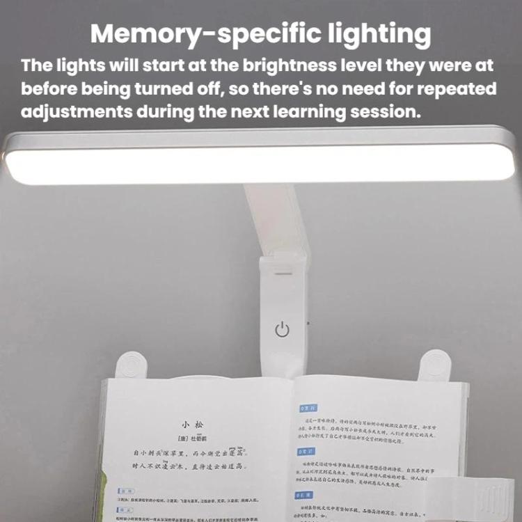 Adjustable LED desk lamp with overhead light bar and central vertical control post